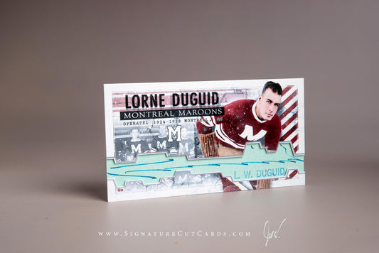 Lorne Duguid Montreal Maroons Signature Cut Tallboy Card Autograph