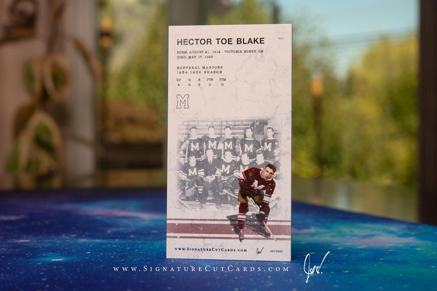 Hector Toe Blake Montreal Maroons PrePre-Original 6 Tallboy Signature Cut Card