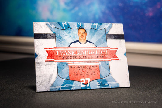 Frank Mahovlich Toronto Maple Leafs Signature Cut Card Back