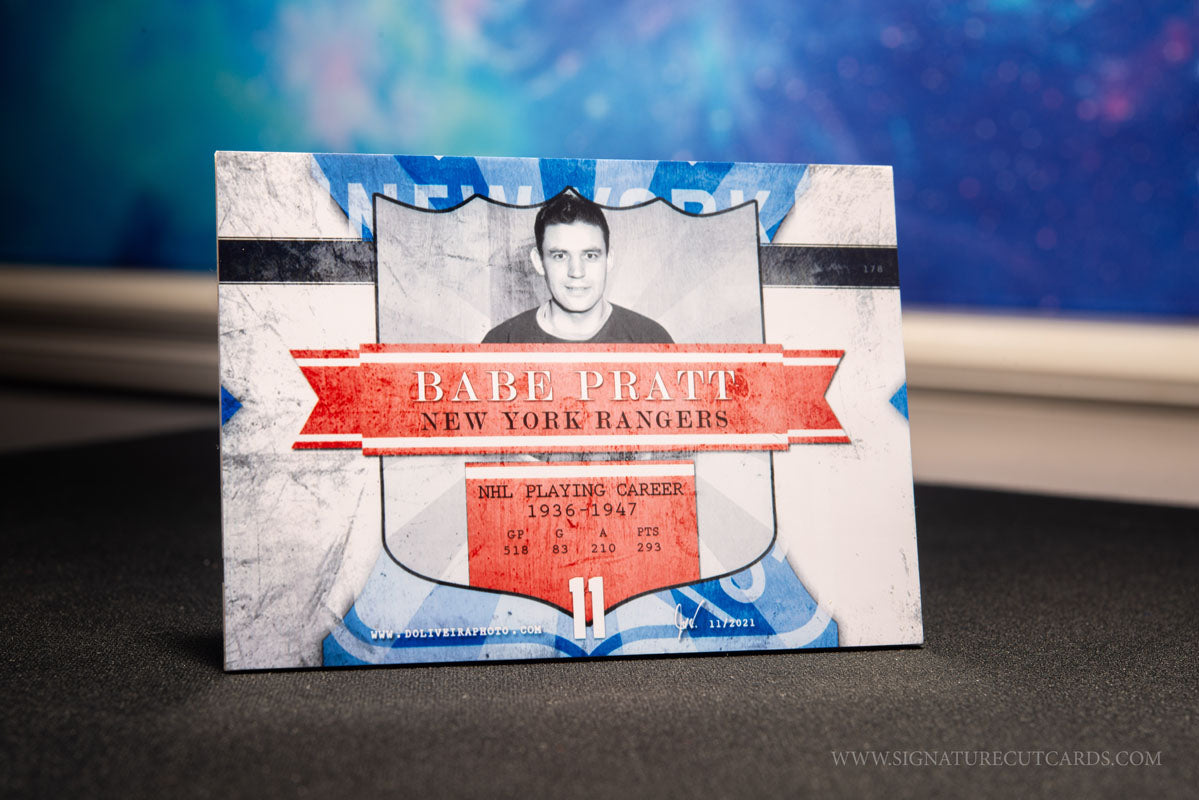 Babe Pratt New York Rangers Signature Cut Card Back