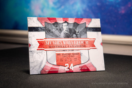 Murray Balfour Montreal Canadiens Signature Cut Card Back