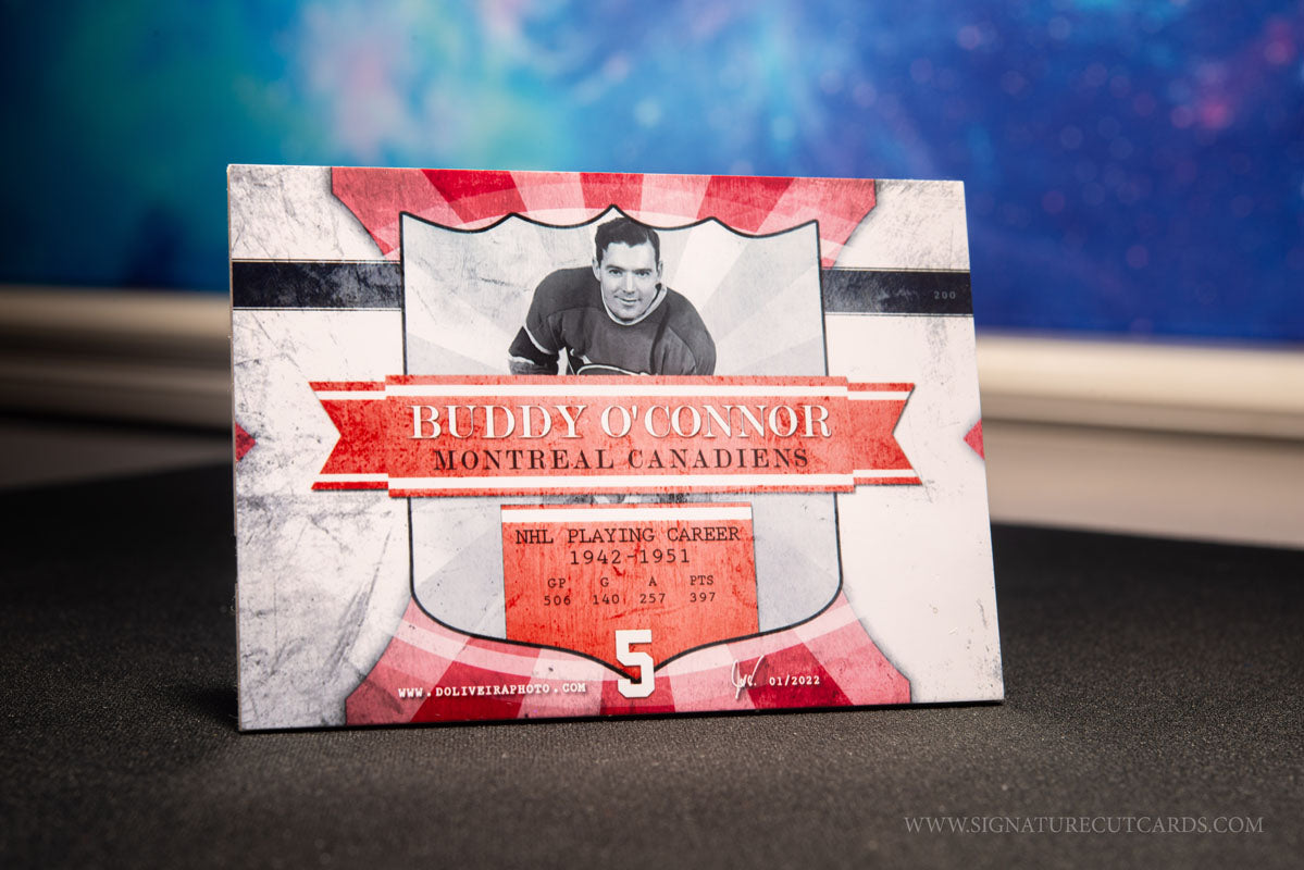 Buddy O'Connor Montreal Canadiens Signature Cut Card Back