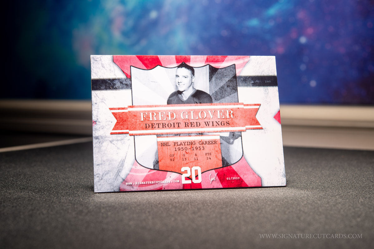 Fred Glover Detroit Red Wings Signature Cut Card Back