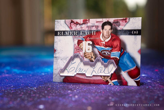 Elmer Lach Montreal Canadiens Vintage Signature Cut Card