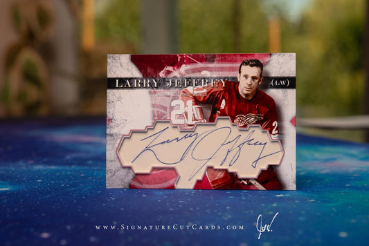 Larry Jeffrey  Detroit Red Wings Vintage Signature Cut Card