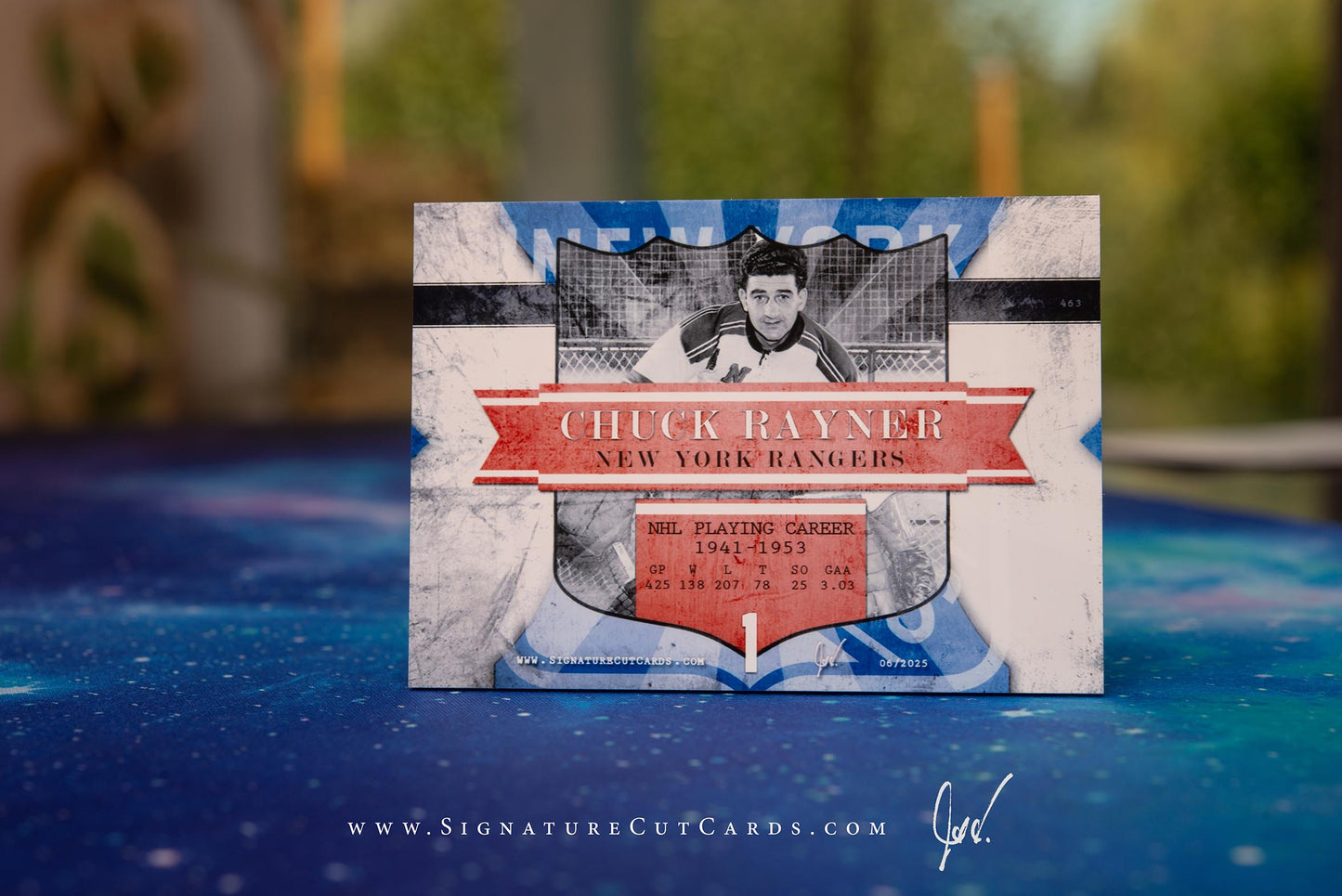 Chuck Rayner New York Rangers Vintage Signature Cut Card