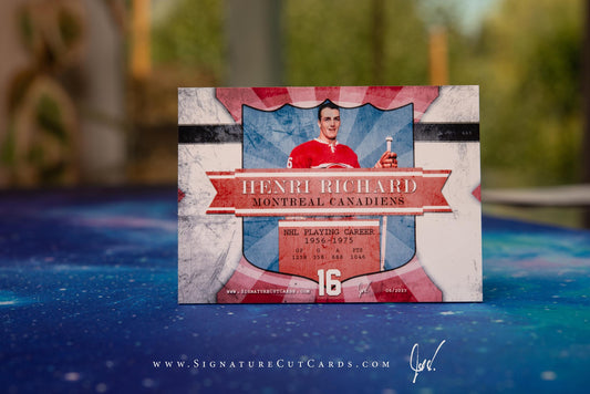 Henri Richard Montreal Canadiens Signature Cut Card Back
