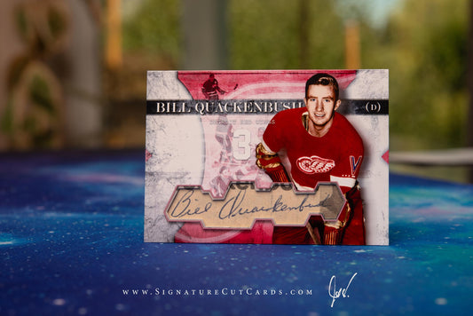 Bill Quackenbush Detroit Red Wings Vintage Signature Cut Card