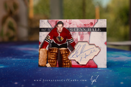 Glenn Hall Chicago Blackhawks Vintage Signature Cut Card