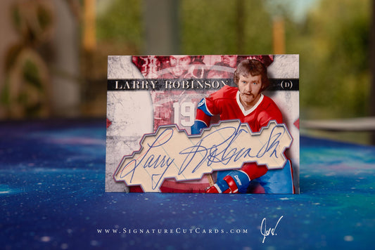 Larry Robinson  Montreal Canadiens Vintage Signature Cut Card