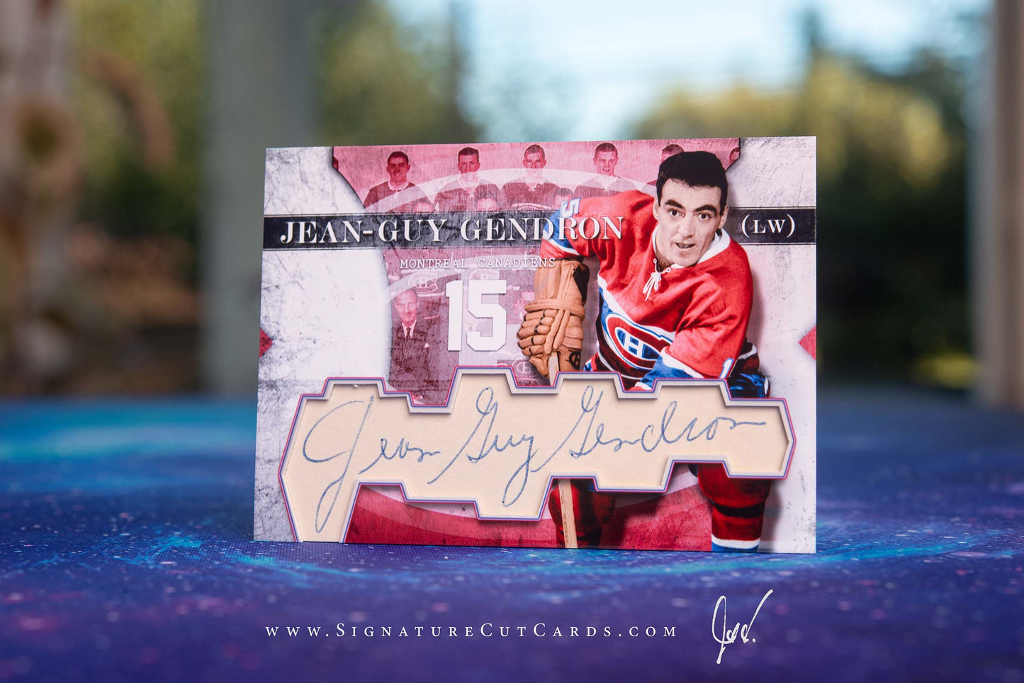 Jean-Guy Gendron Montreal Canadiens Vintage Signature Cut Card