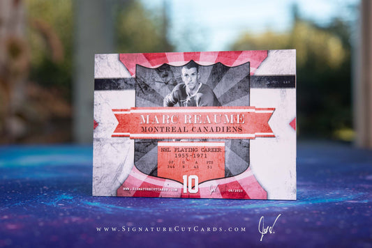 Marc Reaume Montreal Canadiens Signature Cut Card Back
