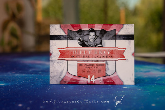 Billy Reay Montreal Canadiens Signature Cut Card Back