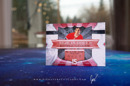 Rejean Houle Montreal Canadiens Signature Cut Card Back