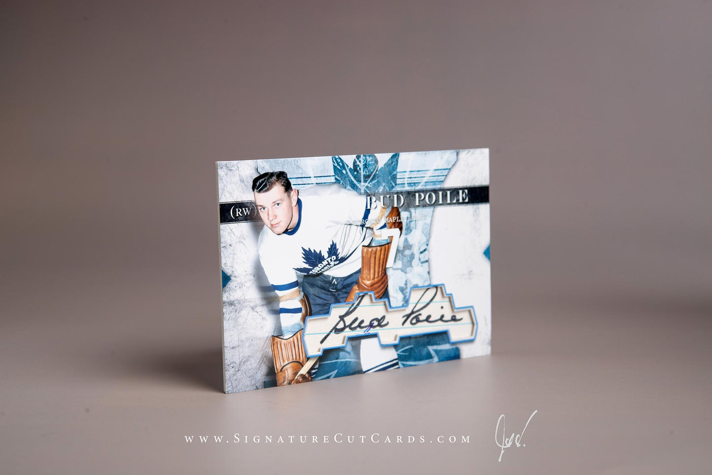 Bud Poile Toronto Maple Leafs Signature Cut Card Autograph