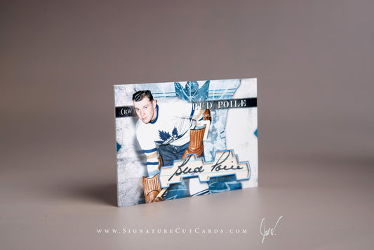 Bud Poile Toronto Maple Leafs Signature Cut Card Autograph