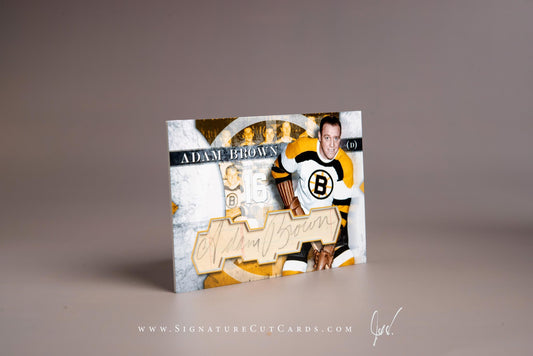 Adam Brown Boston Bruins Signature Cut Card Autograph