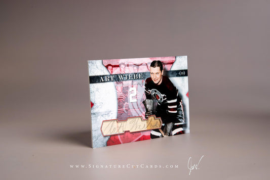 Art Wiebe Chicago Blackhawks Signature Cut Card Autograph
