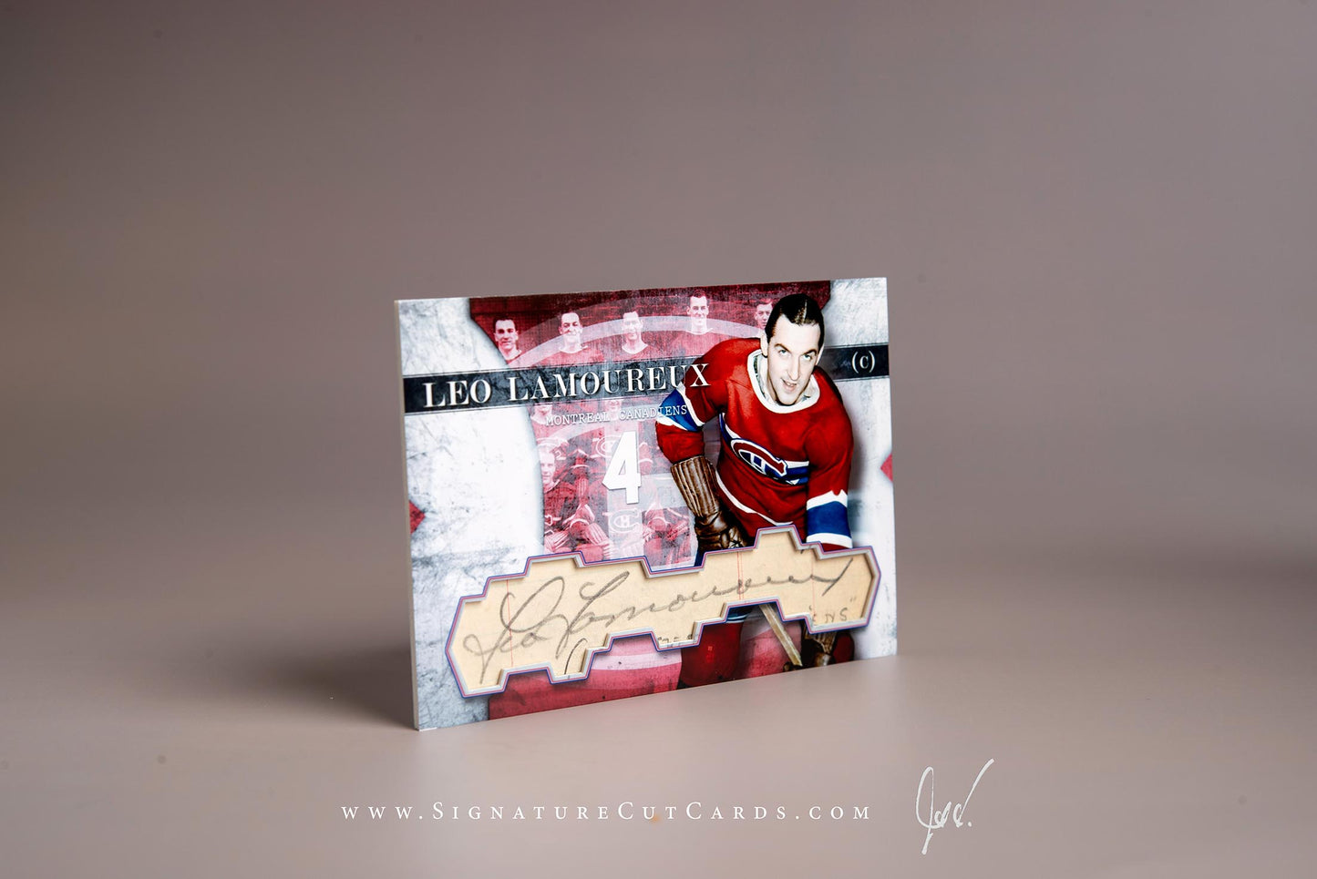 Leo Lamoureux Montreal Canadiens Signature Cut Card Autograph