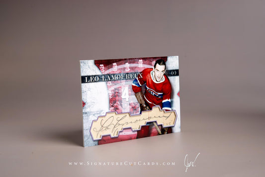 Leo Lamoureux Montreal Canadiens Signature Cut Card Autograph
