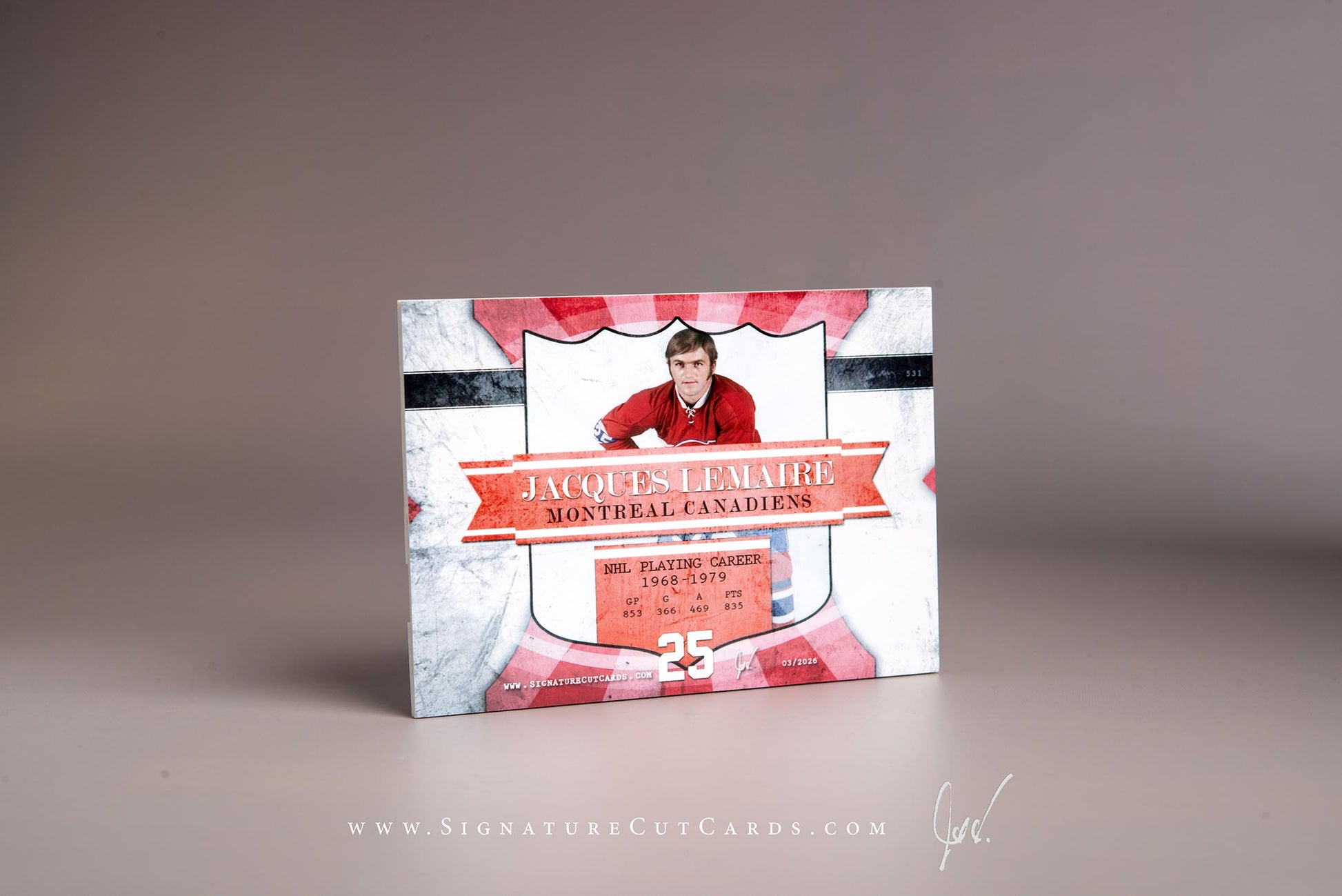Jacques Lemaire Montreal Canadiens Signature Cut Card Back