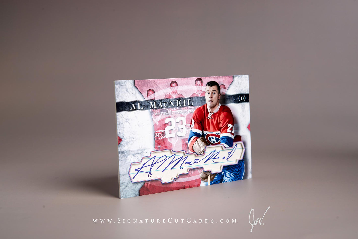 Al McNeil Montreal Canadiens Signature Cut Card Autograph