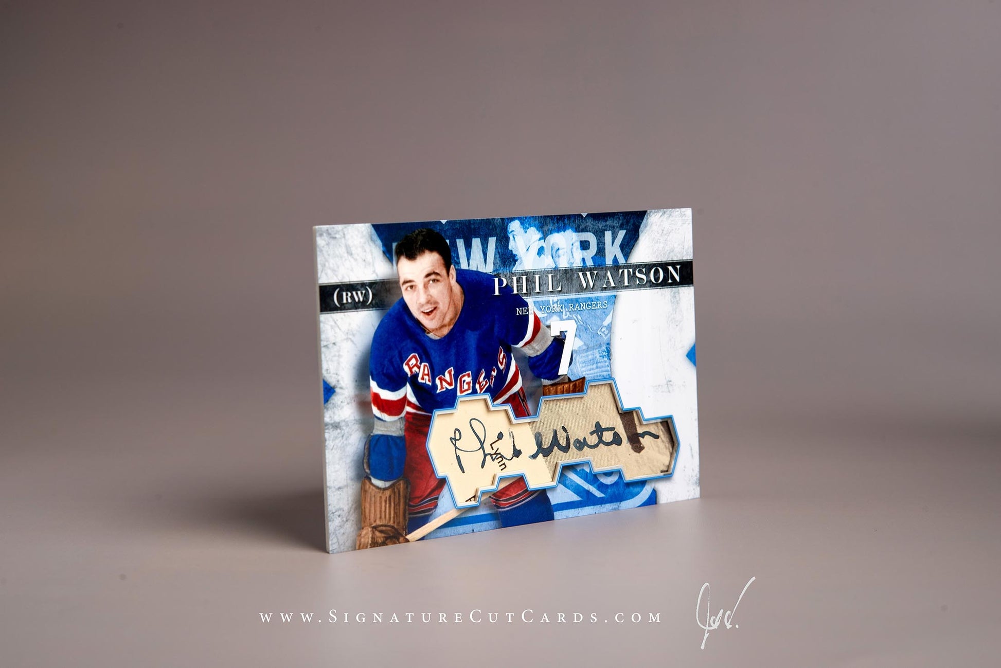 Phil Watson New York Rangers Signature Cut Card Autograph