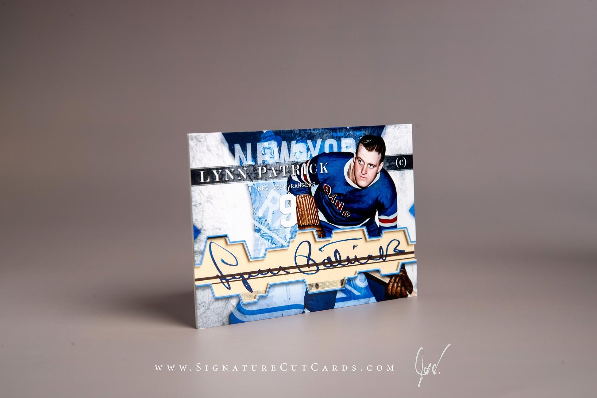 Lynn Patrick New York Rangers Signature Cut Card Autograph