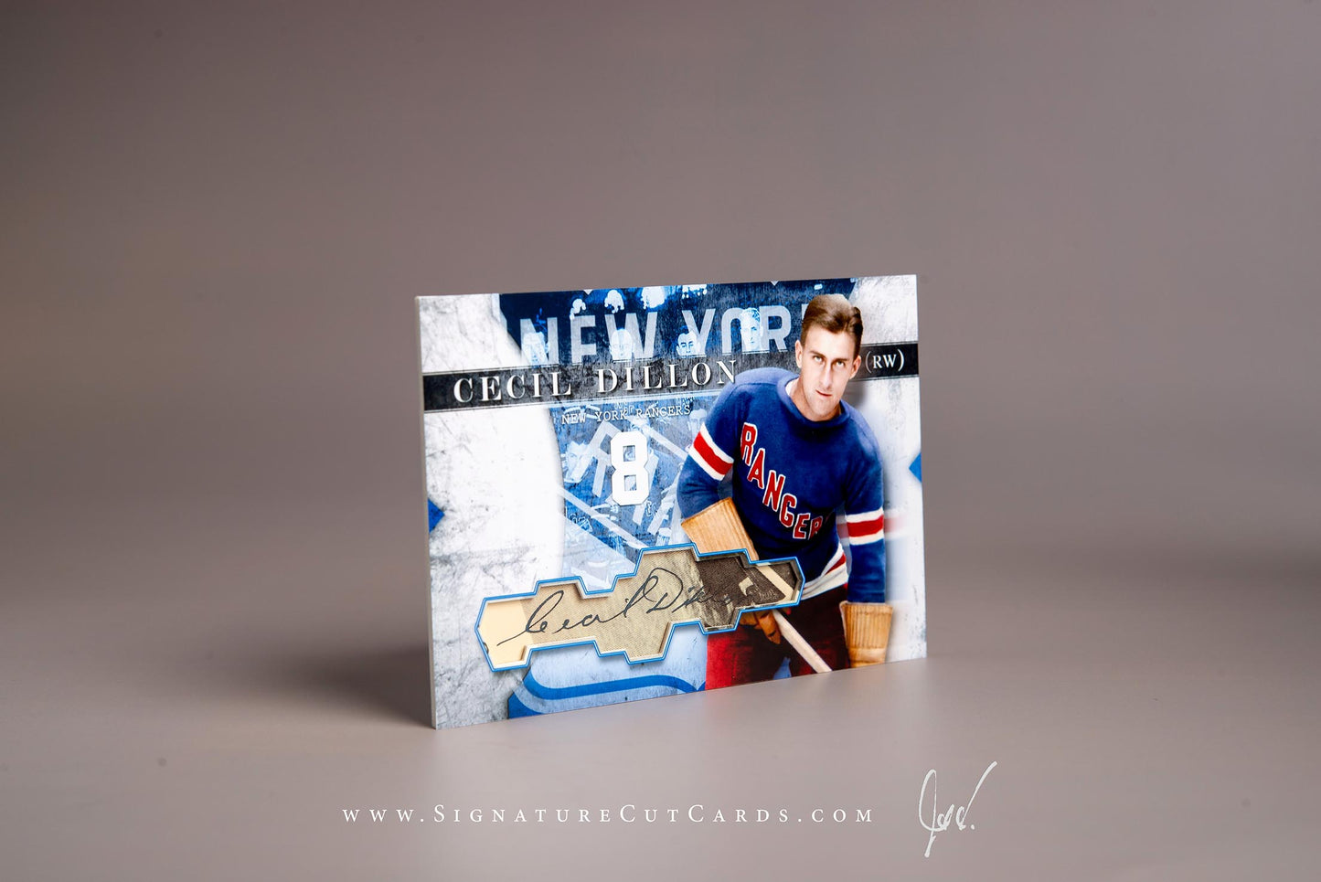 Cecil Dillon New York Rangers Signature Cut Card Autograph