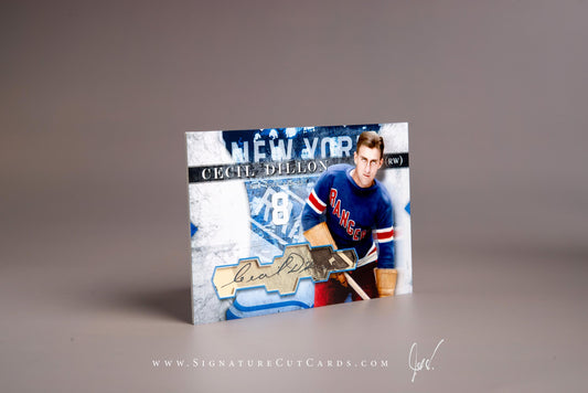 Cecil Dillon New York Rangers Signature Cut Card Autograph