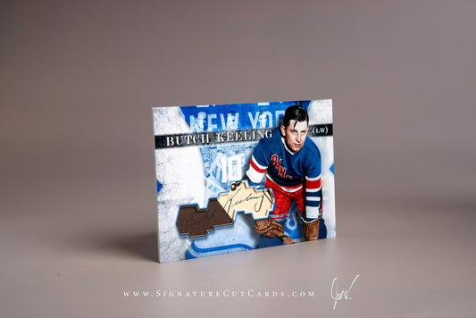 Butch Keeling New York Rangers Signature Cut Card Autograph