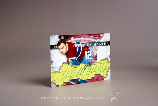 George Mantha Montreal Canadiens Signature Cut Card Autograph