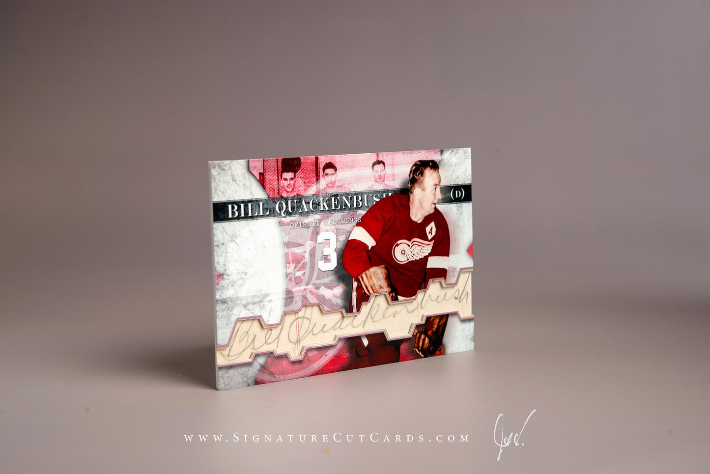 Bill Quackenbush Detroit Red Wings Signature Cut Card Autograph