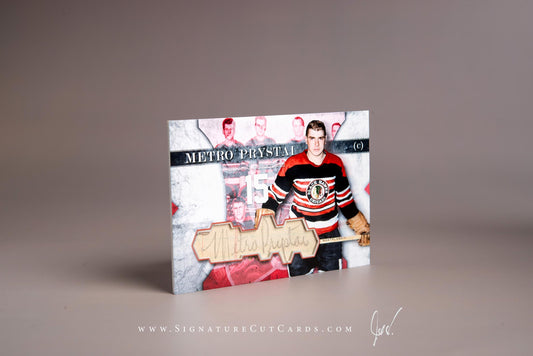 Metro Prystai Chicago Blackhawks Signature Cut Card Autograph