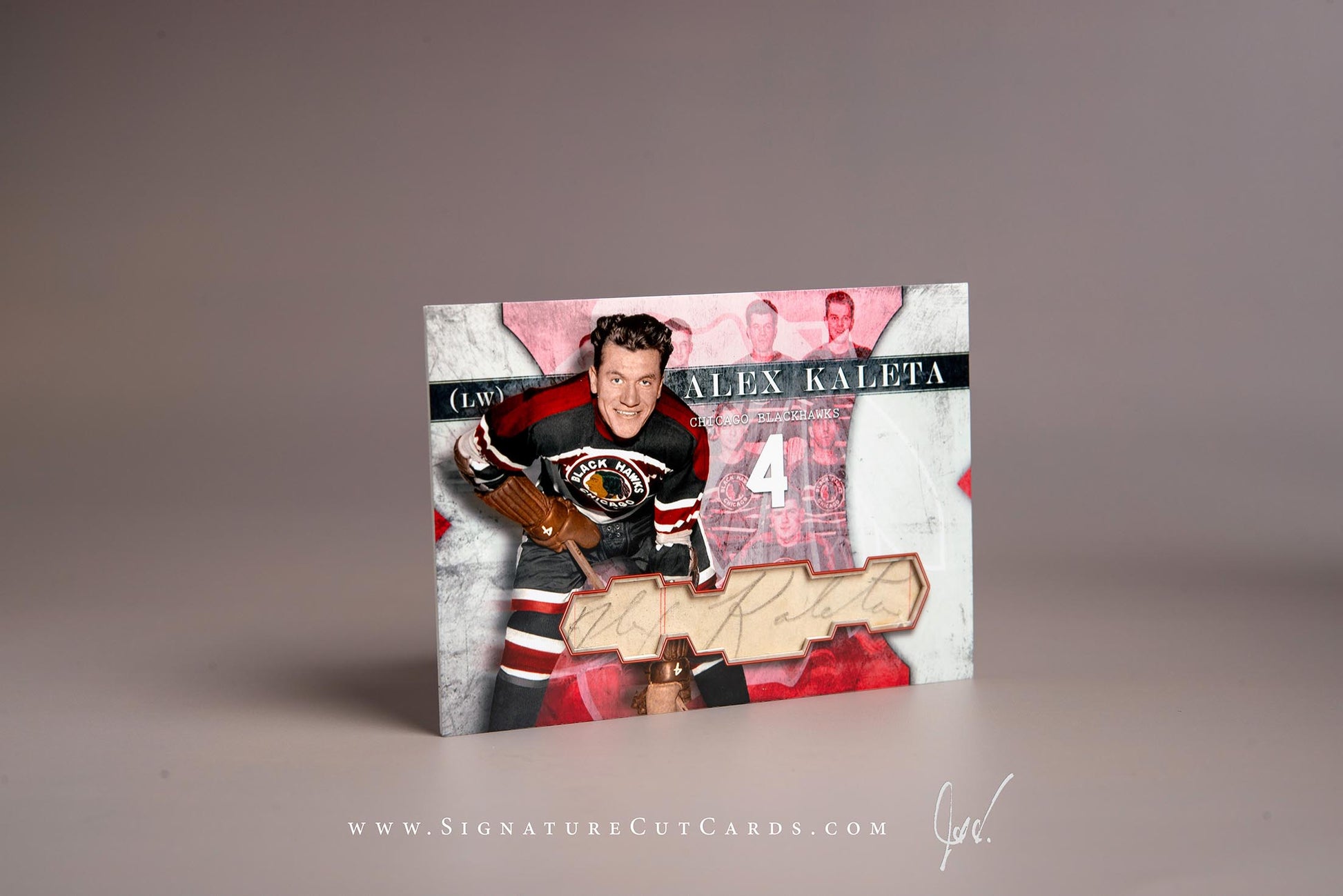 Alex Kaleta Chicago Blackhawks Signature Cut Card Autograph