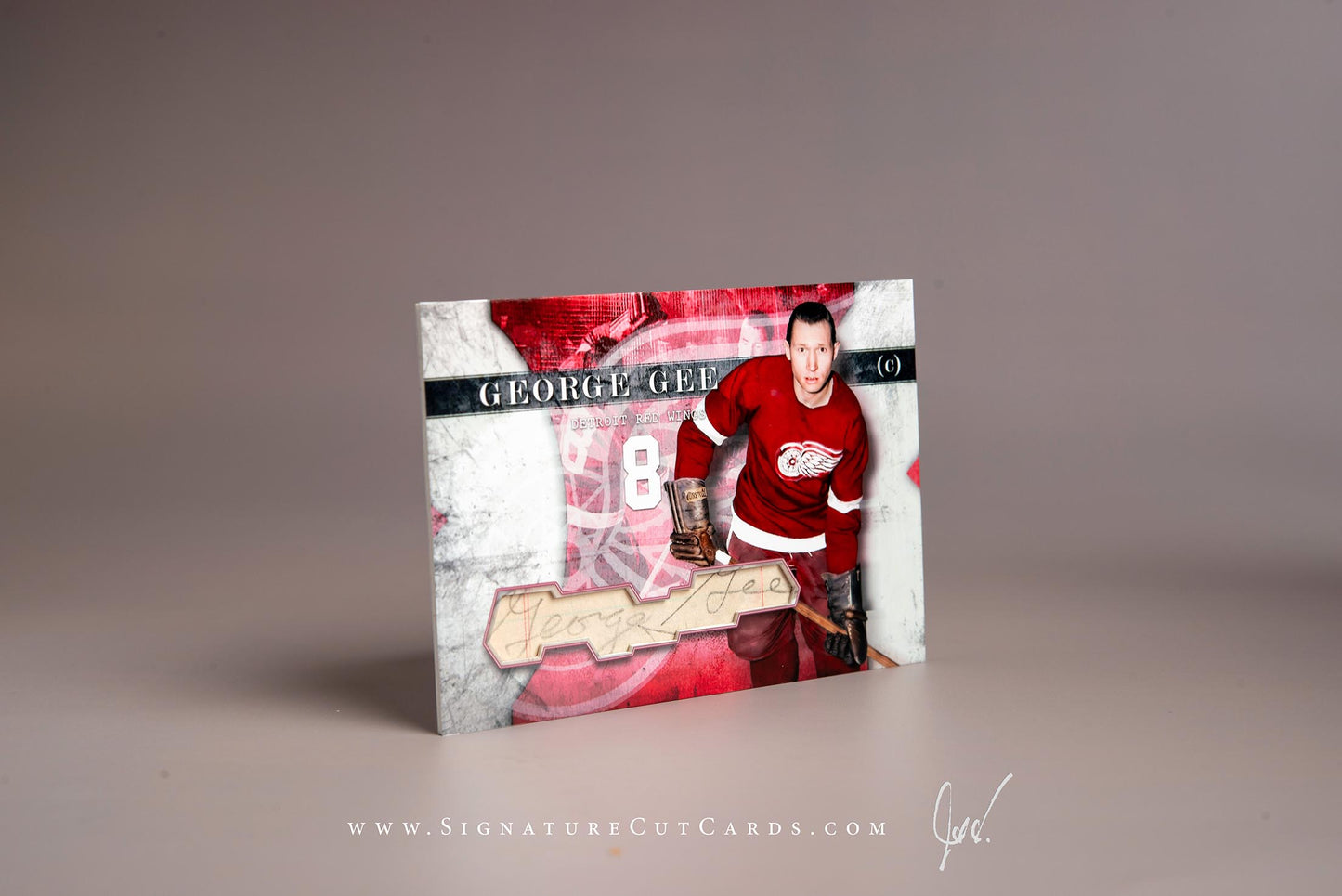 George Gee Detroit Red Wings Signature Cut Card Autograph