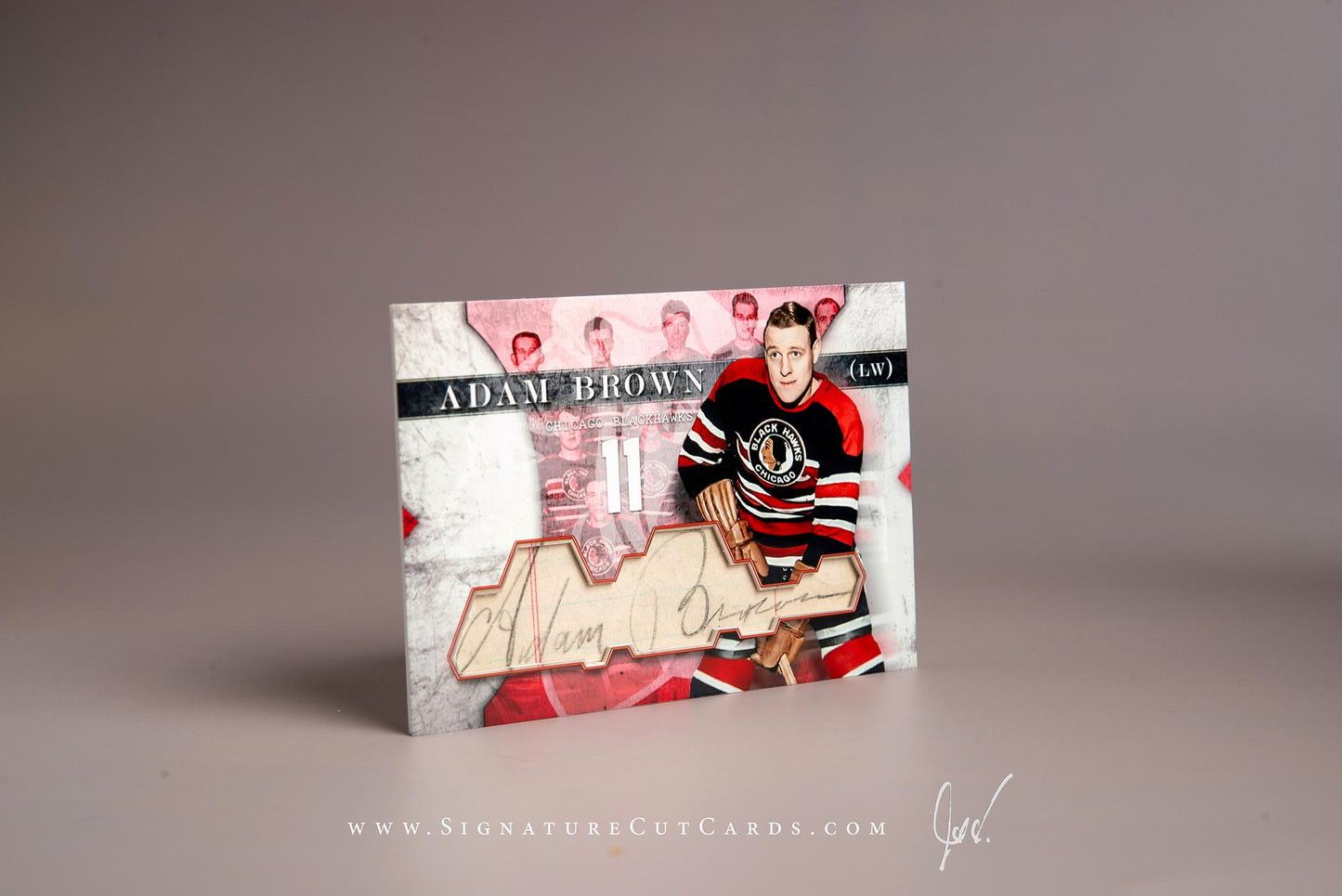Adam Brown Chicago Blackhawks Signature Cut Card Autograph