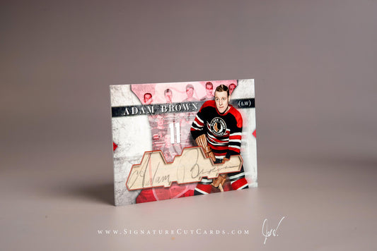 Adam Brown Chicago Blackhawks Signature Cut Card Autograph