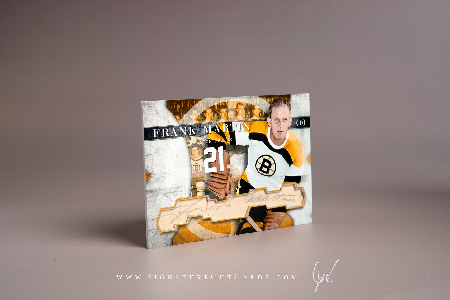 Frank Martin Boston Bruins Signature Cut Card Autograph