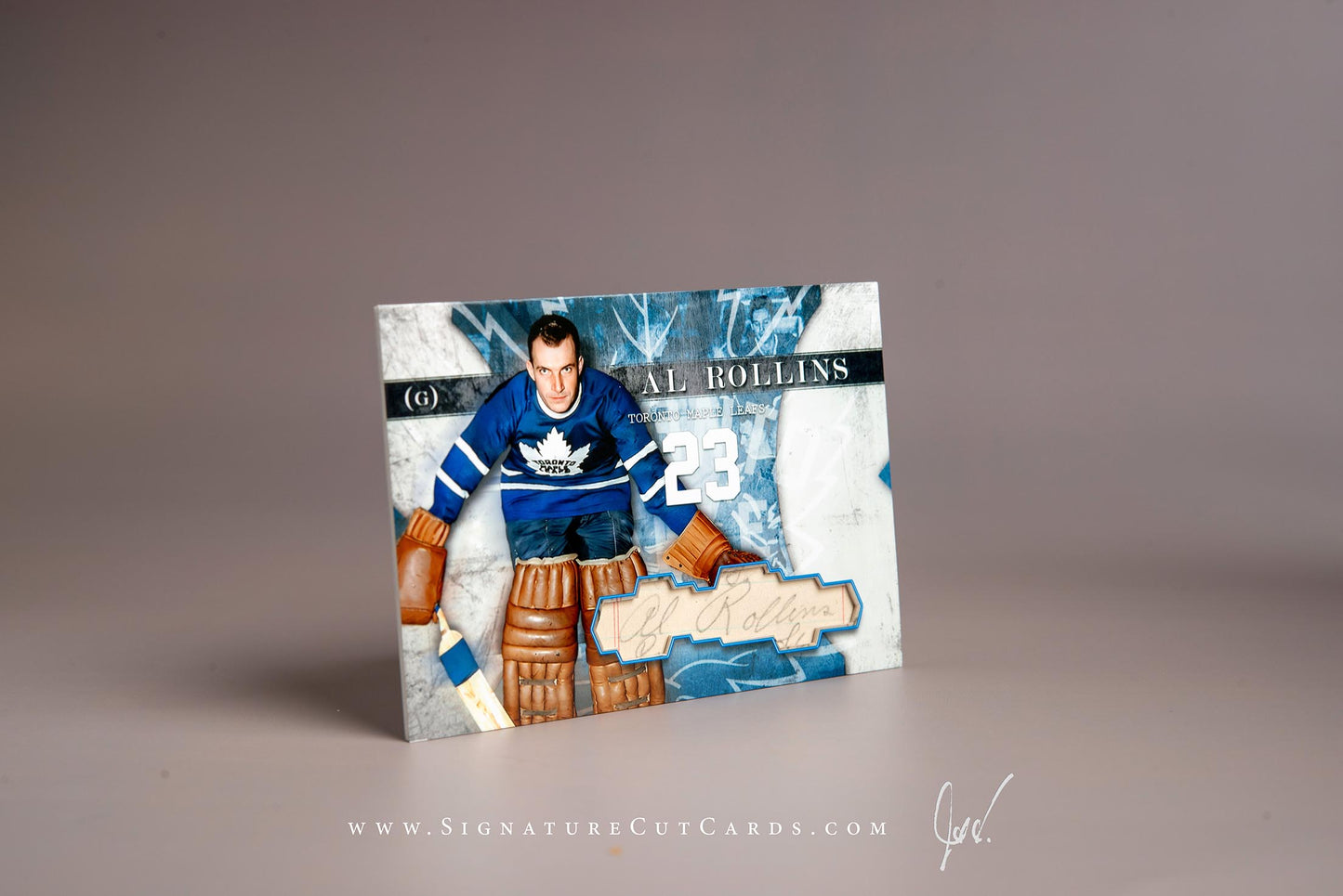 Al Rollins Toronto Maple Leafs Signature Cut Card Autograph