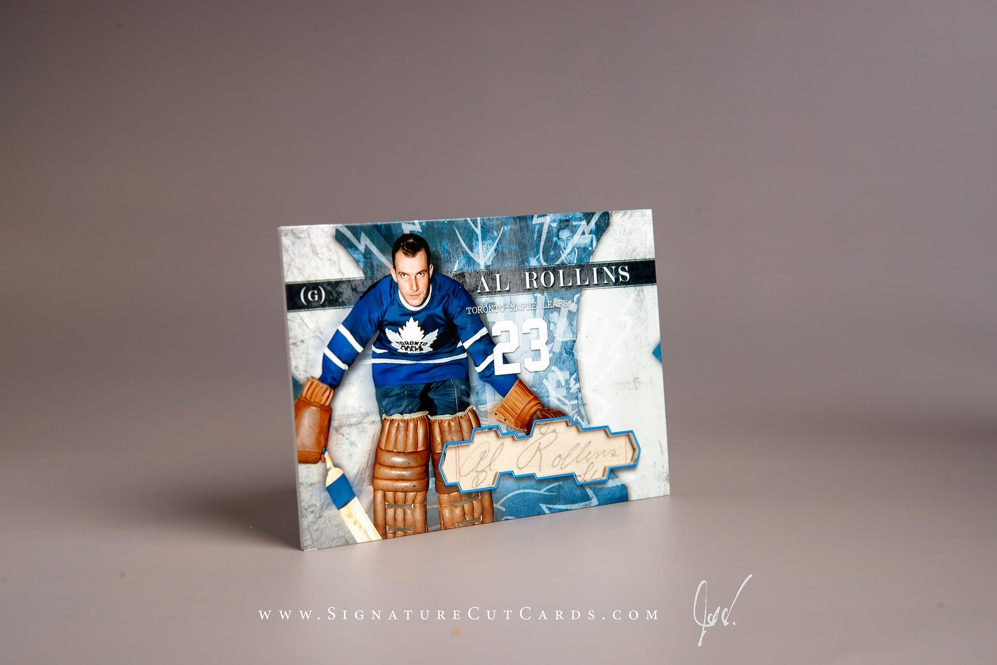 Al Rollins Toronto Maple Leafs Signature Cut Card Autograph