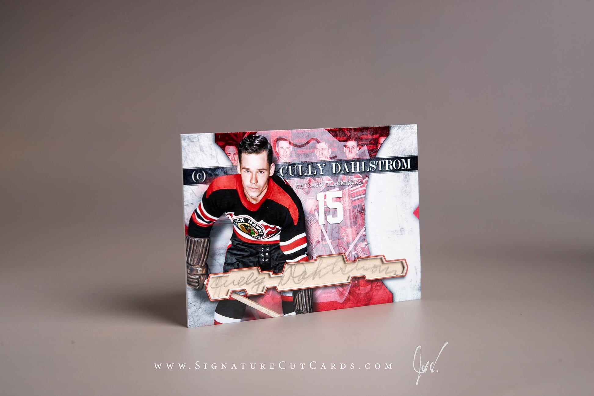 Cully Dahlstrom Chicago Blackhawks Signature Cut Card Autograph