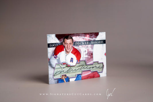 Dickie Moore Montreal Canadiens Signature Cut Card Autograph