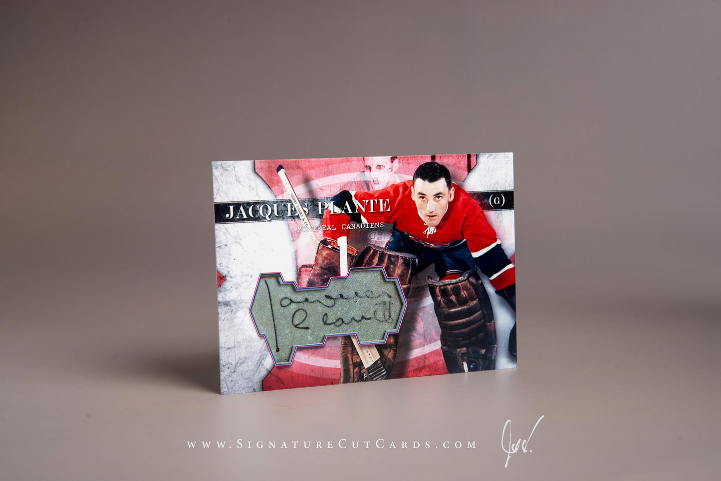 Jacques Plante Montreal Canadiens Signature Cut Card Autograph