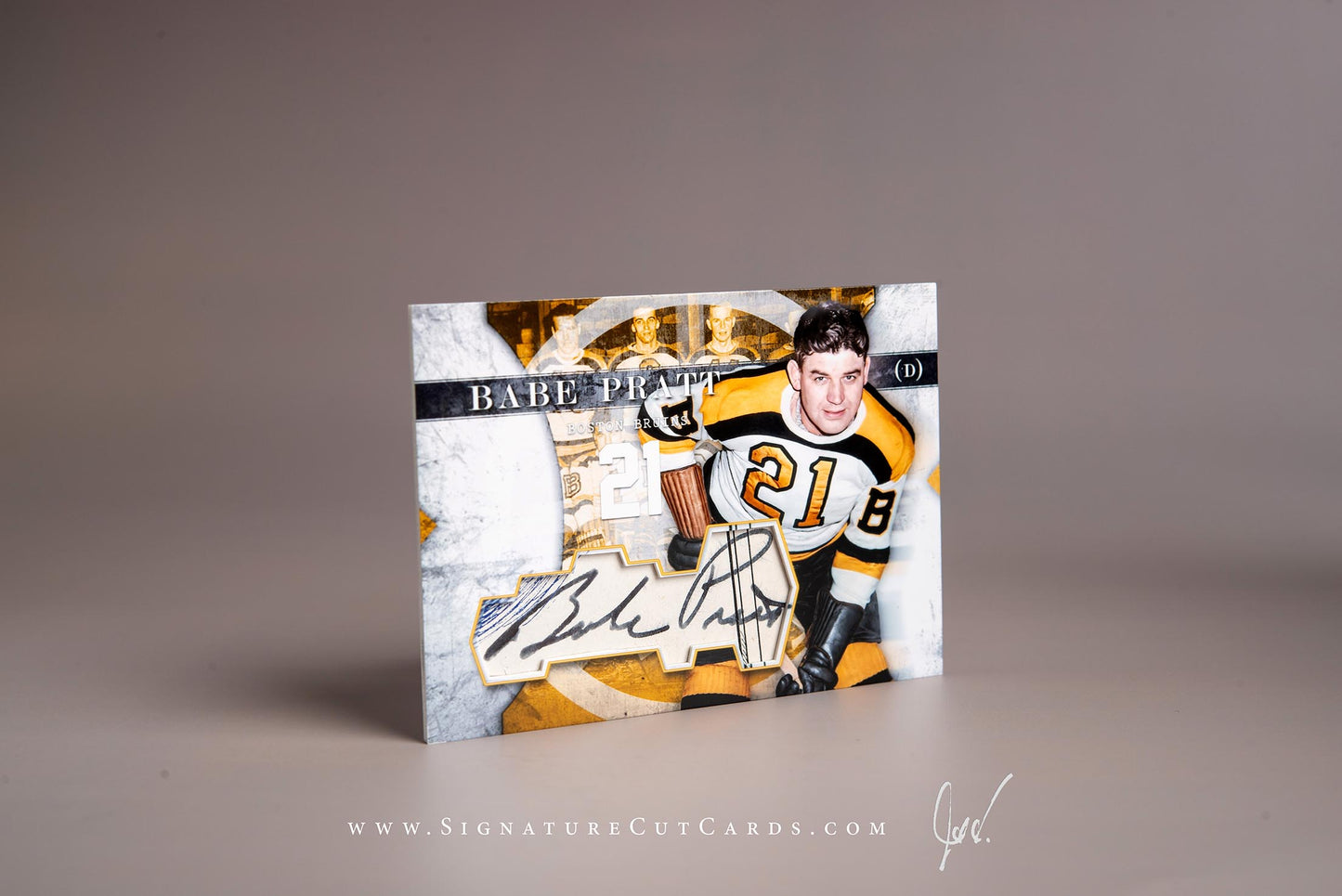 Babe Pratt Boston Bruins Signature Cut Card Autograph