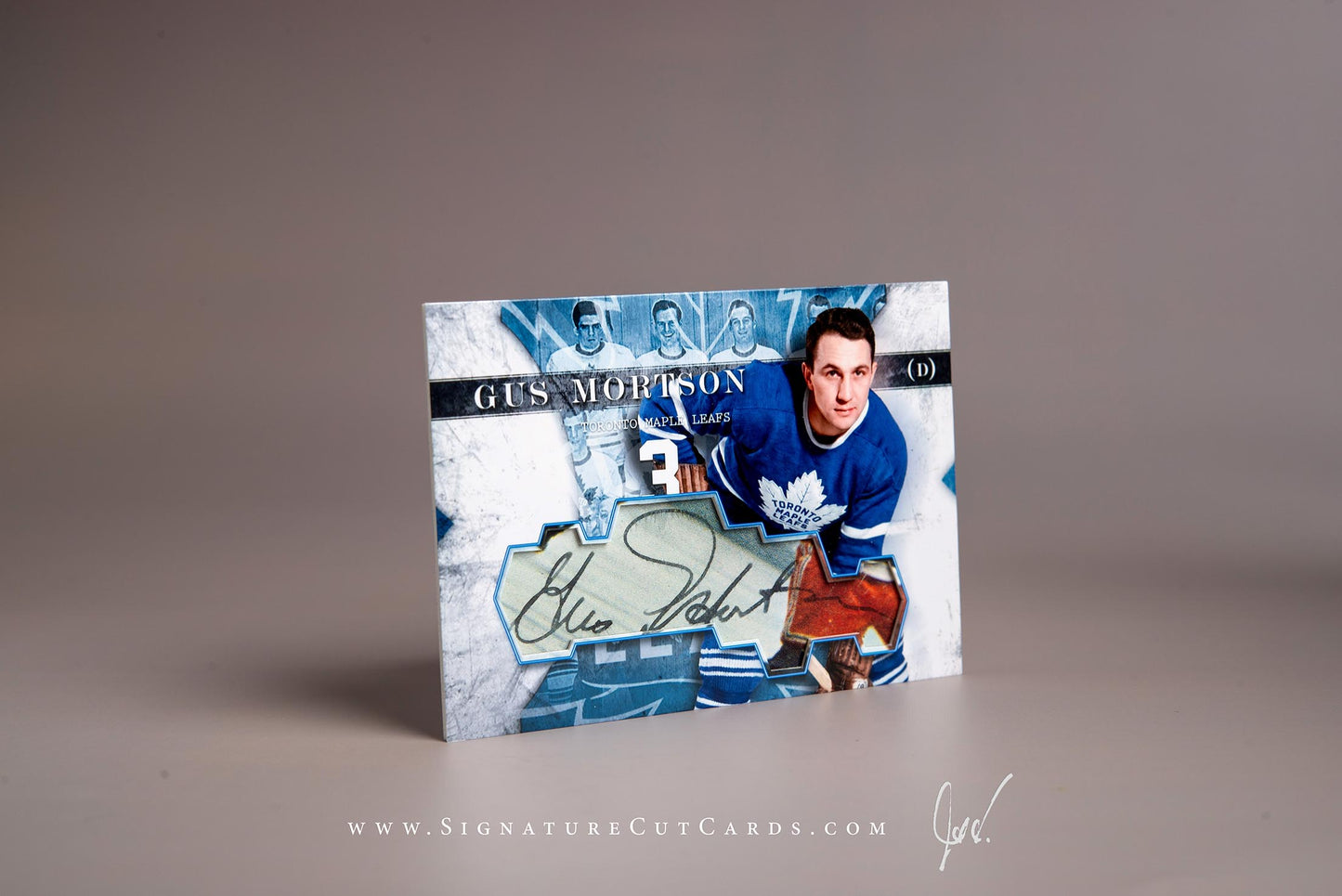 Gus Mortson Toronto Maple Leafs Signature Cut Card Autograph