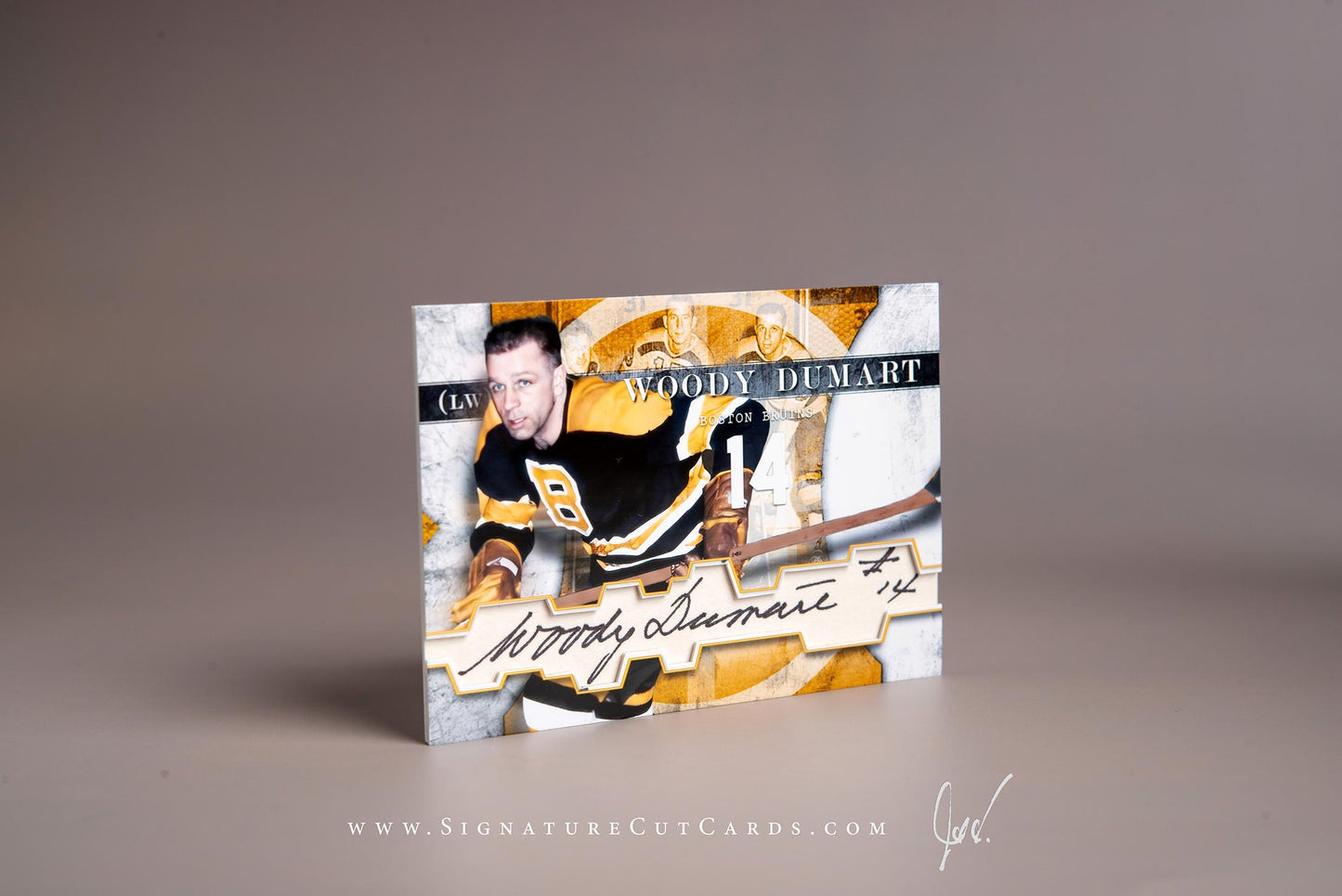 Woody Dumart Boston Bruins Signature Cut Card Autograph+B238