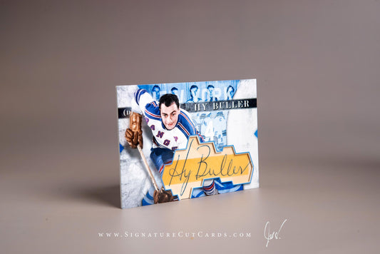 Hy Buller New York Rangers Signature Cut Card Autograph