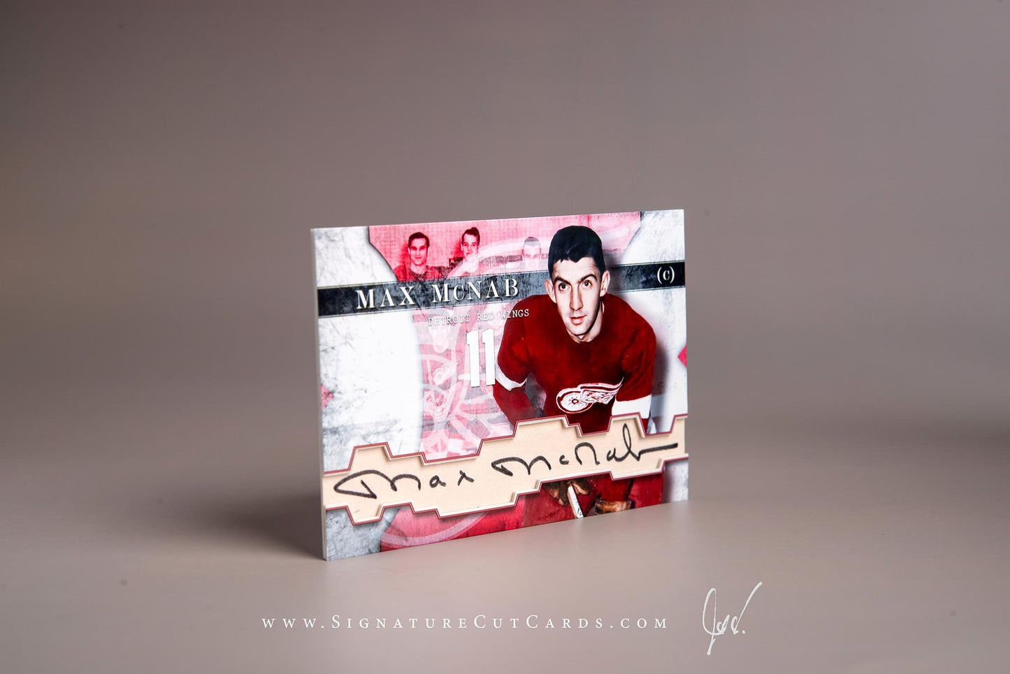 Max McNab Detroit Red Wings Signature Cut Card Autograph