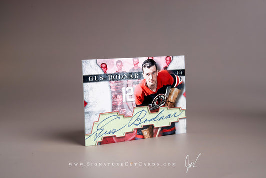 Gus Bodnar Chicago Blackhawks Signature Cut Card Autograph
